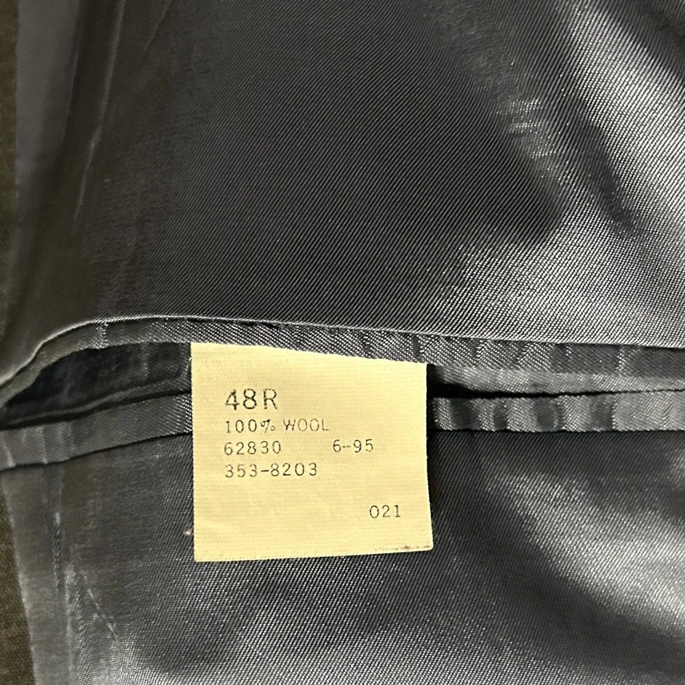 Lands End Blazer Mens 48R Charcoal Grey Two Button Jacket USA Preppy Old Luxury